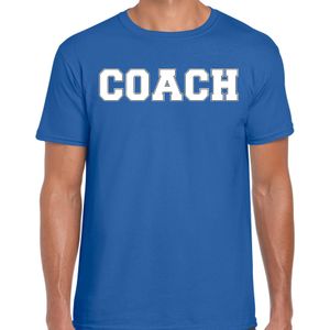 Cadeau t-shirt voor heren - coach - blauw - bedankje - verjaardag