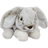Inware pluche konijn/haas knuffeldier - grijs - liggend - 24 cm - Dieren knuffels
