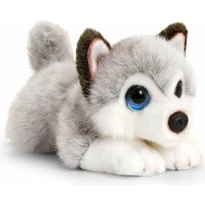 Keel Toys pluche grijs/witte Husky honden knuffel 25 cm