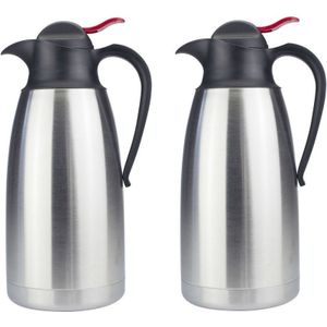 2x stuks RVS thermoskan - 1.1 liter - koffiekan / theekan