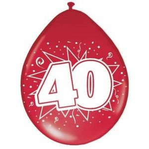 8x Rode ballonnen 40 jaar jubileum thema