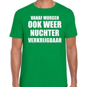 Feest t-shirt morgen nuchter verkrijgbaar groen voor heren