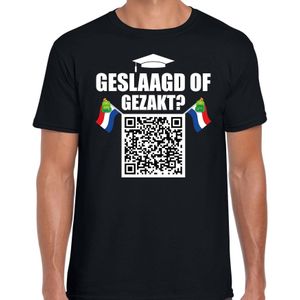 QR code geslaagd of gezakt t-shirt heren zwart - geslaagd - Afgestudeerd shirts