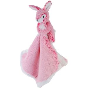 Roze konijn/haas tuttel/knuffeldoekje 25 cm - Konijnen/hazen bosdieren knuffels - Baby geboorte kraamcadeaus