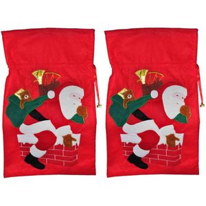 Set van 3x stuks luxe Kerst cadeauzak vilt 68 x 43 cm