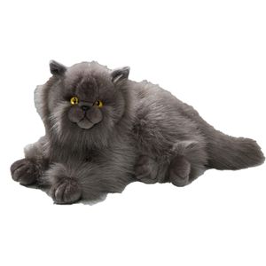Knuffeldier Perzische kat/poes - zachte pluche stof - premium kwaliteit knuffels - grijs - 30 cm