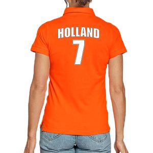 Oranje supporter poloshirt met rugnummer 7 - Holland / Nederland fan shirt voor dames