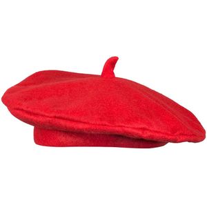 Carnaval verkleed hoed/baret in Franse stijl - rood - polyester - heren/dames - Frankrijk thema