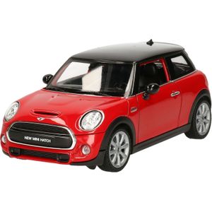 Modelauto/speelgoedauto Mini Cooper S - rood - schaal 1:24/16 x 7 x 6 cm