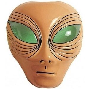 Alien verkleed masker bruin voor volwassenen