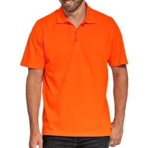 Oranje poloshirt / polo t-shirt basic van katoen voor heren