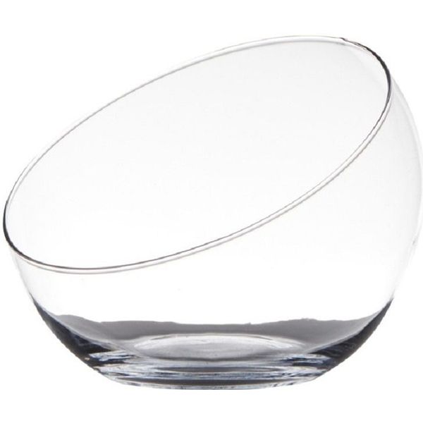 Schuine serveerschaal/fruitschaal van transparant gerecycled glas 20 cm -  Serveerschalen (woonaccessoires) | € 12 bij Primodo.nl | beslist.nl