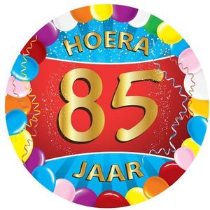 50x Gekleurde bierviltjes 85 jaar feestartikelen