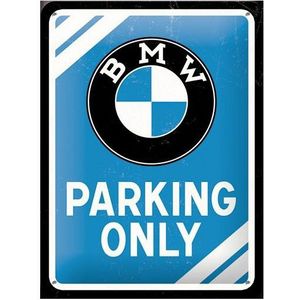 BMW parking only bord blauw 15 x 20 cm