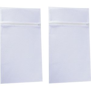 MSV Waszak voor kwetsbare kleding wasgoed/waszak - 2x - wit - Medium size - 45 x 25 cm