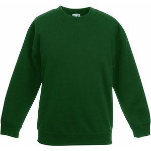 Donkergroene katoenmix sweater voor jongens