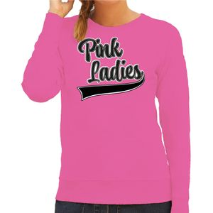 Verkleed sweater voor dames - Pink Ladies - roze - Grease - carnaval/themafeest