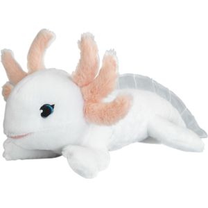 Knuffeldier Axolotl - zachte pluche stof - premium kwaliteit knuffels - wit - 40 cm