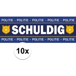 10 x Schuldig stickers voor politie/agent kostuum