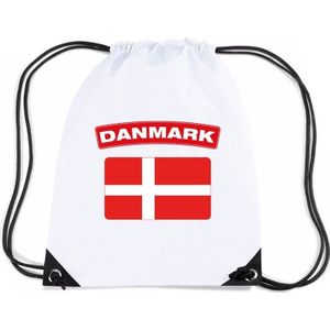 Denemarken nylon rugzak wit met Deense vlag