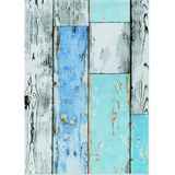 5x rollen decoratie plakfolie houten planken look blauw/grijs 45 cm x 2 meter zelfklevend