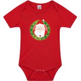 Kerst romper met Kerstman print rood voor babys
