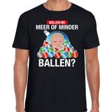 Wilders Meer of minder ballen fout Kerstshirt zwart voor heren