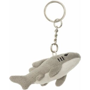 Pluche witte Haaien knuffel sleutelhanger - 6 cm - Speelgoed dieren sleutelhangers