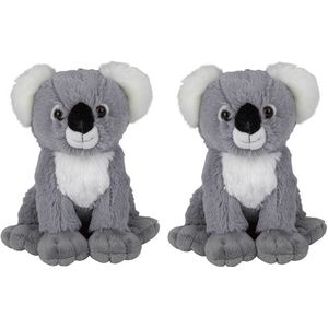 Multipak van 2x stuks pluche knuffels koala van 19 cm