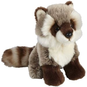 Pluche Grijze Wasbeer Knuffel 18 cm - Wasberen Dieren Knuffels - Speelgoed Voor Kinderen