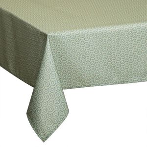 Tafelkleed rechthoekig 240 x 140 cm salie groen met print polyester