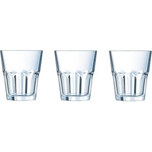 Arcoroc glas granity laag - Transparant - Glas - Ø 8 x 8 cm - Set van 6 - 200 ml