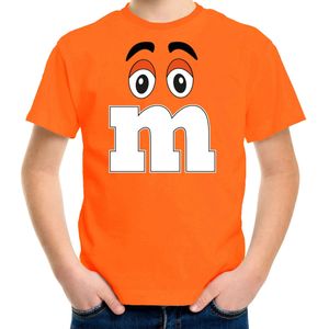 Verkleed t-shirt M voor kinderen - oranje - jongen - carnaval/themafeest kostuum