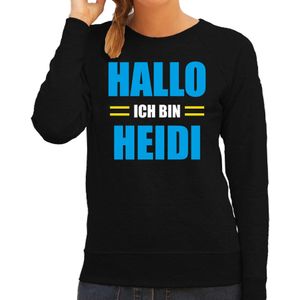 Apres ski trui Hallo ich bin Heidi zwart  dames - Wintersport sweater - Foute apres ski outfit