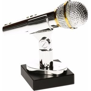 Microfoon trofee voice zilver 15 cm