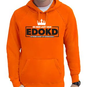 Koningsdag hoodie voor heren - extreme dorst op koningsdag - oranje - oranje feestkleding
