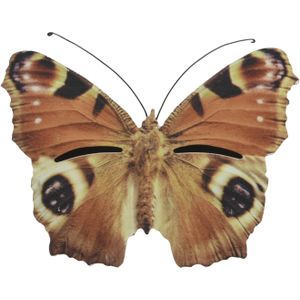 Bruin/oranje vlinder insectenhotel 20 cm