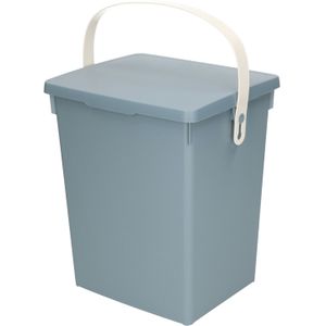 Gft afvalbakje voor aanrecht - 5,5L - klein - blauw - afsluitbaar - 19 x 16 x 22 cm