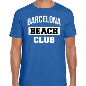 Barcelona beach club zomer t-shirt blauw voor heren