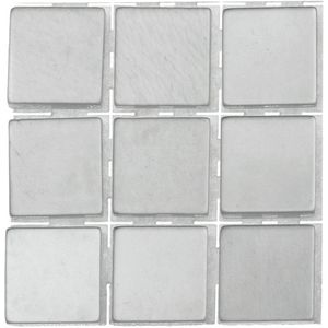 Glorex Hobby - mozaiek stenen/steentjes - zilvergrijs - 189x stuks -  10 x 10 x 2 mm - knutselen