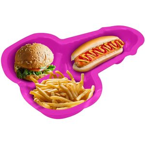 Funny Fashion Hapjes/chips serveerschaal in penis vorm - fuchsia roze - 23 x 16 cm