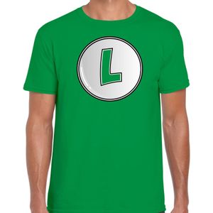 Bellatio Decorations - Verkleed T-shirt - Groen - Loodgieter Luigi