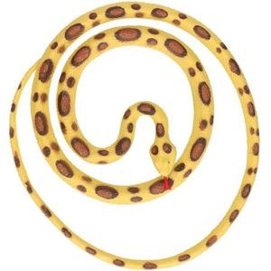 Halloween - Speelgoed slangen grote Python bruin/geel 137 cm - Rubberen/plastic speelgoed slang