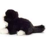 Knuffeldier kat/poes - zachte pluche stof - premium kwaliteit knuffels - zwart/wit - 20 cm