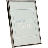 Metalen fotolijst zilver/zwart geschikt voor een foto van  13 x 18 cm