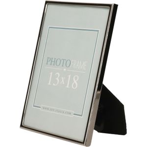 Metalen fotolijst zilver/zwart geschikt voor een foto van  13 x 18 cm