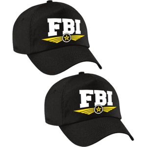 2x stuks FBI agent tekst pet / baseball cap zwart voor volwassenen
