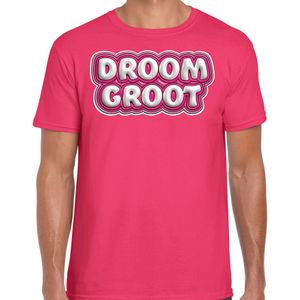 Song T-shirt voor festival - droom groot - Europa - roze - heren - Joost - supporter/fan shirt