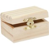 4x stuks klein houten kistje rechthoek 8 x 5.5 x 4.5 cm