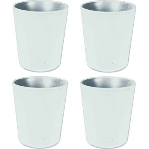 8x stuks onbreekbare kunststof/melamine bekers - wit - 450 ml